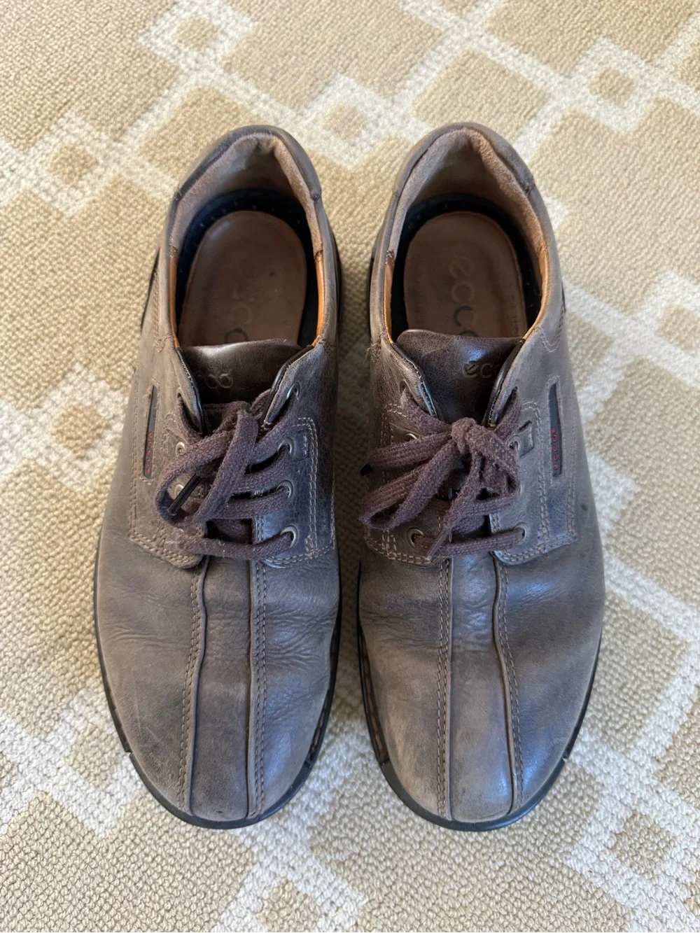 ECCO Distressed Leather Oxford Comfort Shoes Brown EU 43 (US 9-9.5)